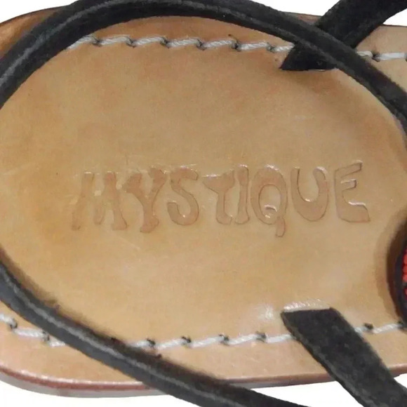 Mystique Beaded Gladiator Sandals Flats Ankle T-Strap Leather Women’s Size 7 - Picture 10 of 11